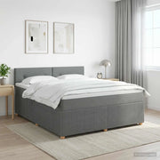 Letto box spring con materasso Grigio Scuro 140 x 200 cm 3451483