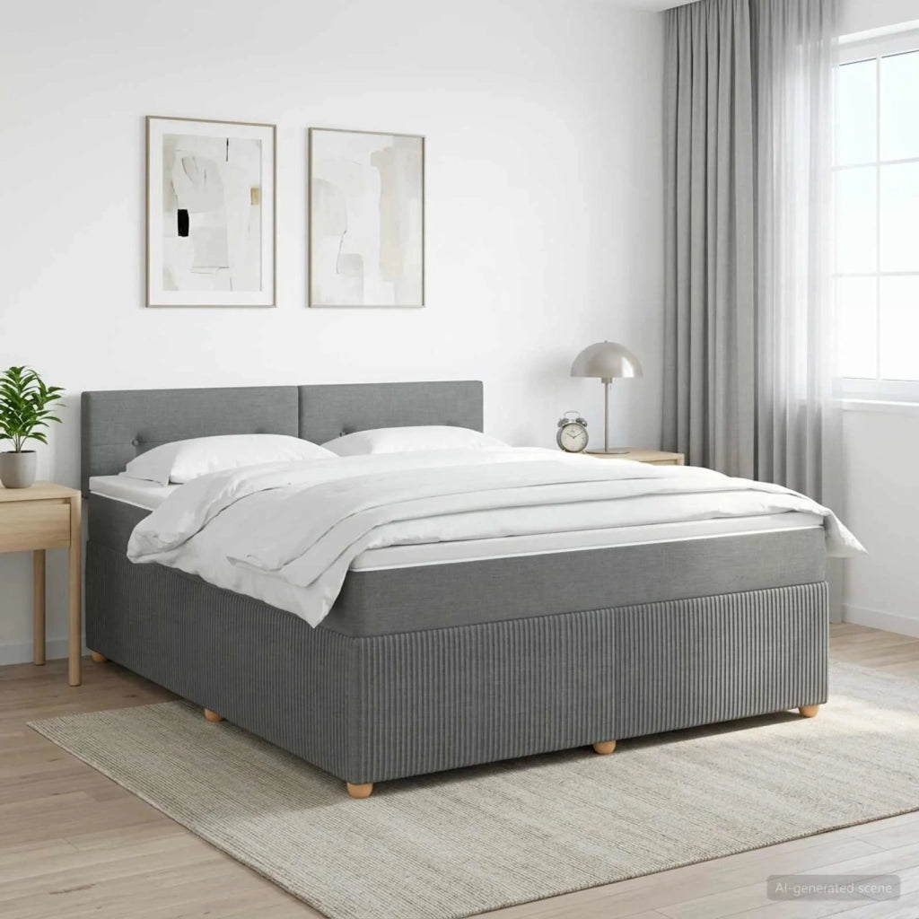 Letto box spring con materasso Grigio Scuro 140 x 200 cm 3451483