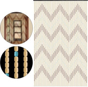 Velo da vento in legno e bambù con perle - stile Ibiza - lunghezza extra 90x220 cm - 31 cavi - marrone