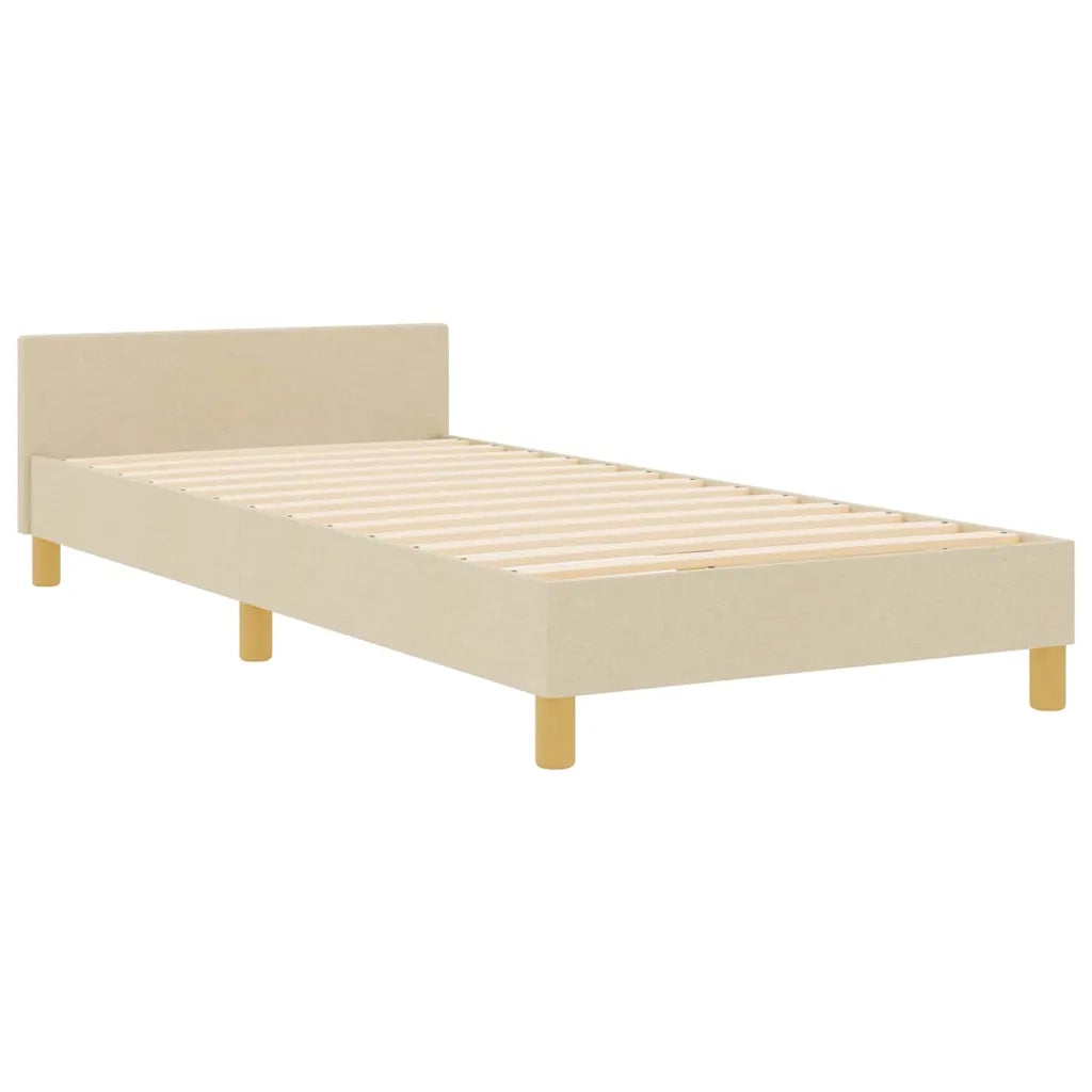 Struttura del letto con testiera Crema 100 x 200 cm Tessuto 3344709