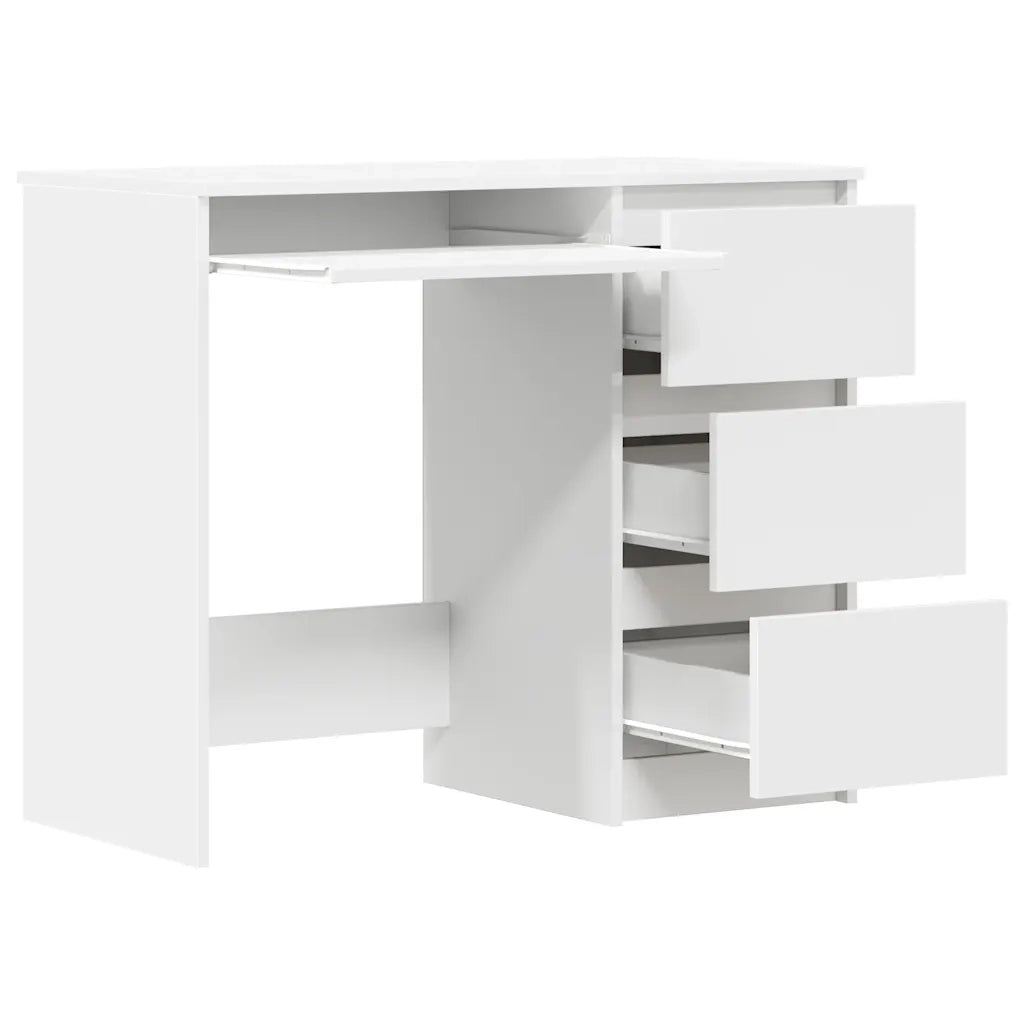 Scrivania Bianca 90x45x76 cm in Legno Multistrato 801373