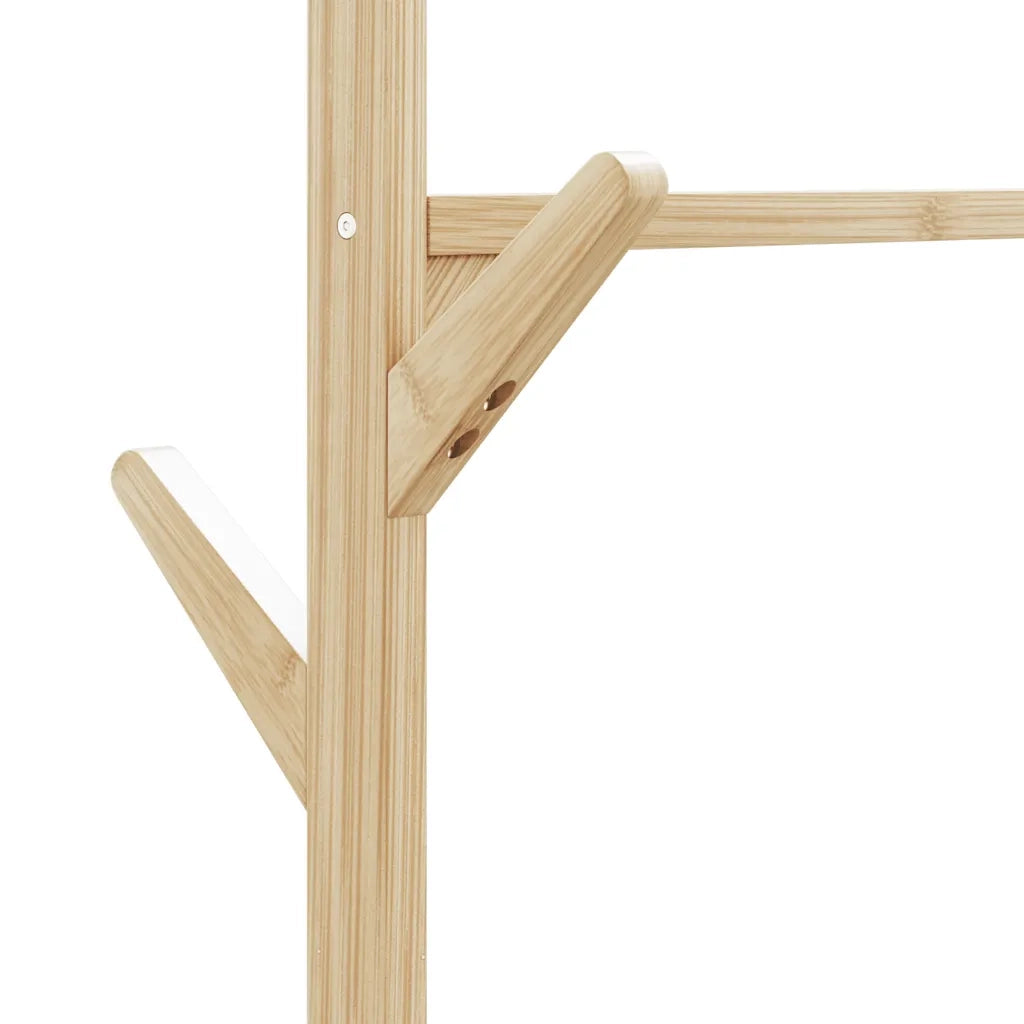 Appendiabiti con Ripiani e Ruote 100x38x175,5 cm in Bambù 4008919