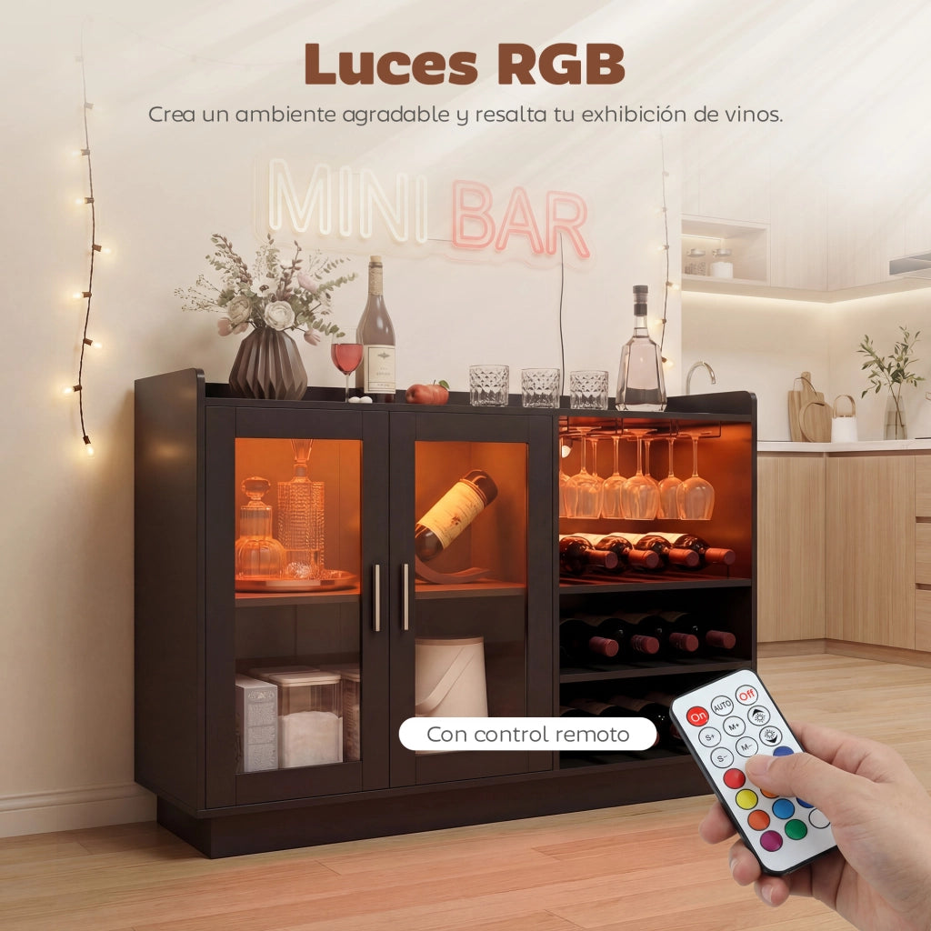 Tavolo da bar con luci LED ¨C Minimal ¨C Nero