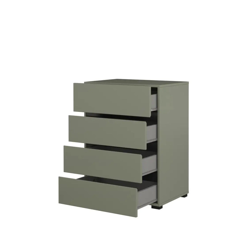 Piccolo buffet HAVANA – 4 cassetti – Verde salvia – Design moderno e compatto