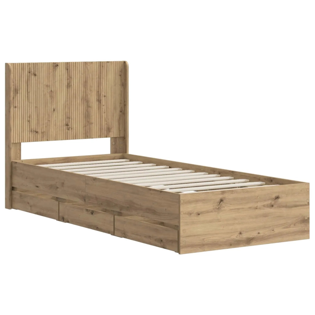 Struttura del letto con stoccaggio e testata Artisan Oak 3445813