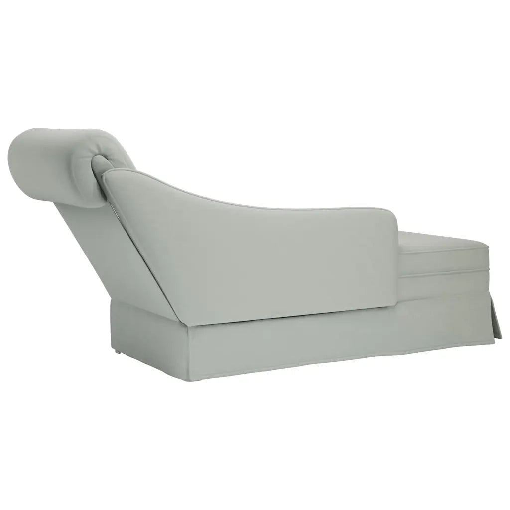 Sdraio con Capezzale e Bracciolo Destro Velluto Grigio Chiaro 4009782
