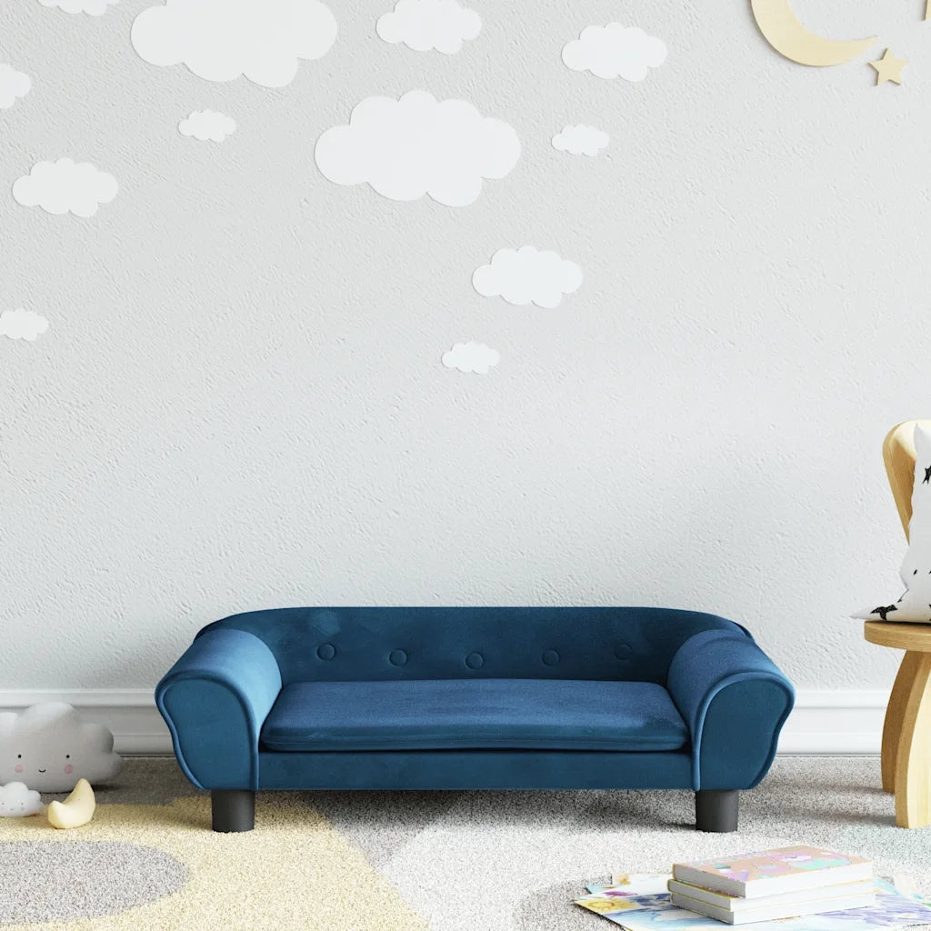 Divano per Bambini-Sofa-Divanetto Blu 70x45x26 cm in Velluto