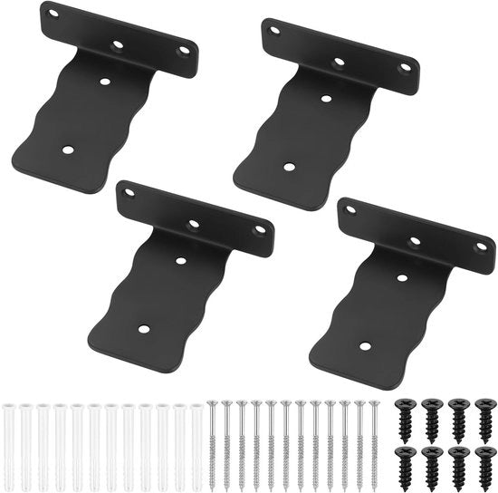 Supporti per tavole in metallo - Robusti sostegni per tavole - Supporti per tavole con ganci - 100mm - Installazione facile - Sostegni per tavole con angoli