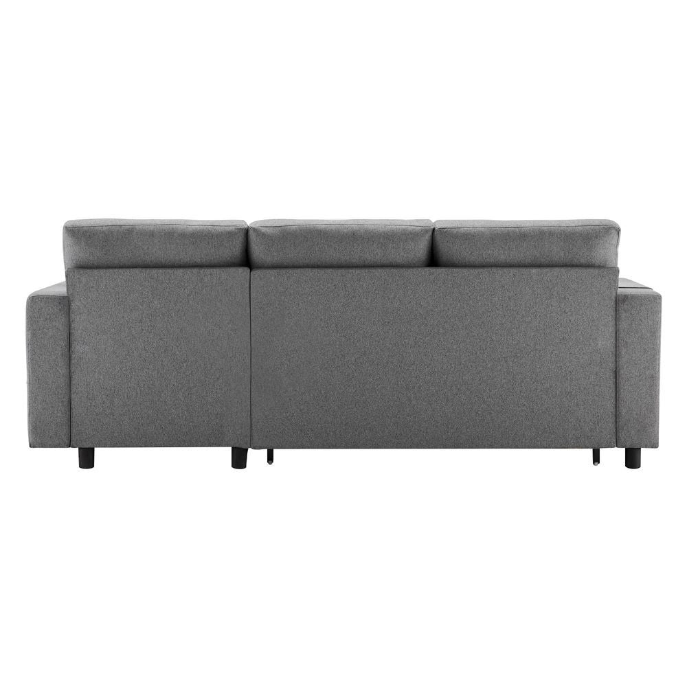 Divano letto angolare - Xylo - Forma L, chaise longue reversibile, grigio