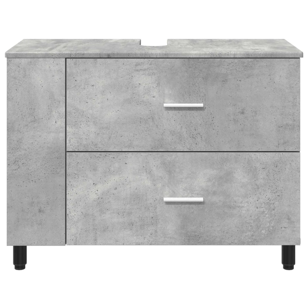 Mobiletto da bagno Grigio Cemento 80 x 35 x 60 cm 889388