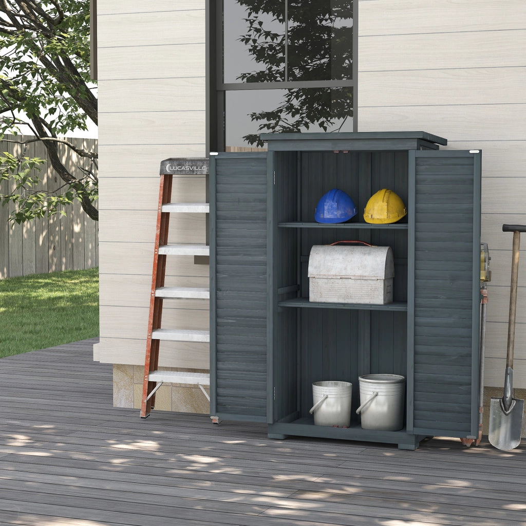 Armadio da giardino in legno ¨C Minimal ¨C grigio 87x47x160