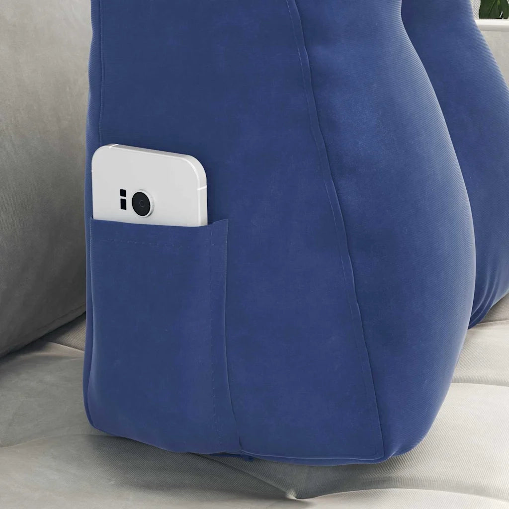 Cuscino per Schiena Blu Polizia 45 x 24 x 50 cm Velluto 42014382