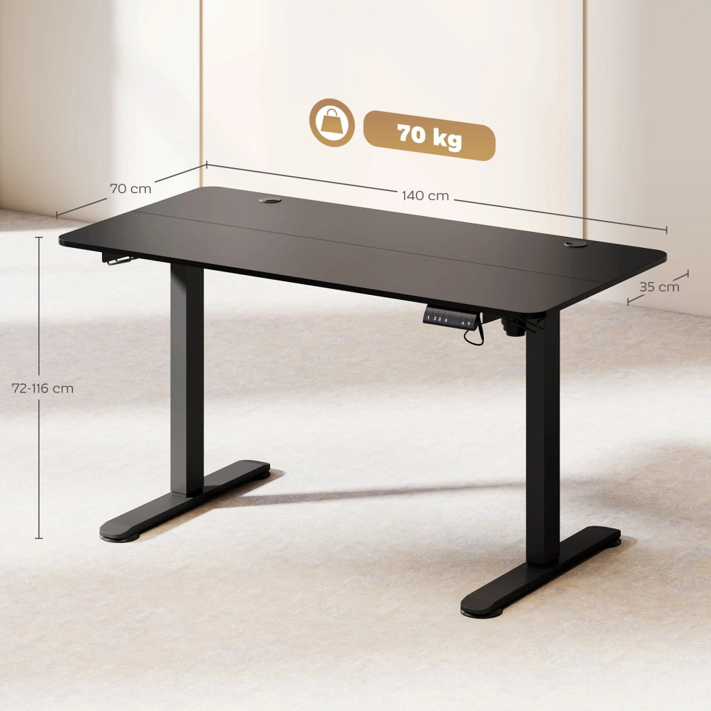 Scrivania Regolabile in Altezza ¨C Minimal ¨C Nero 140x70x116 cm