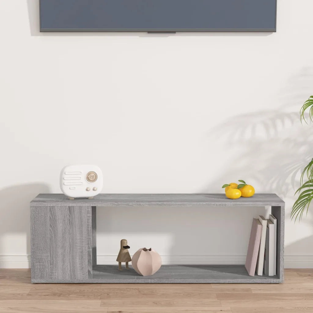 Mobile TV Grigio Sonoma 100x24x32 cm in Legno Multistrato 816036