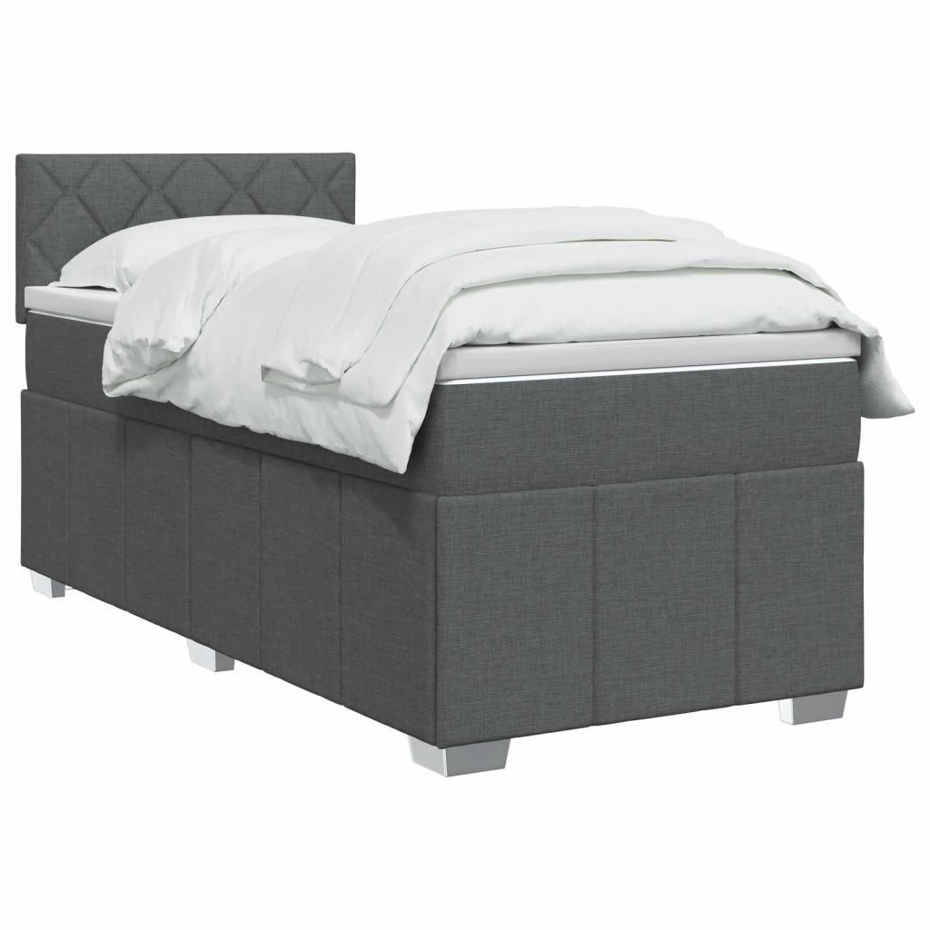 Letto box spring con materasso Grigio Scuro 80 x 200 cm Tessuto 3451088
