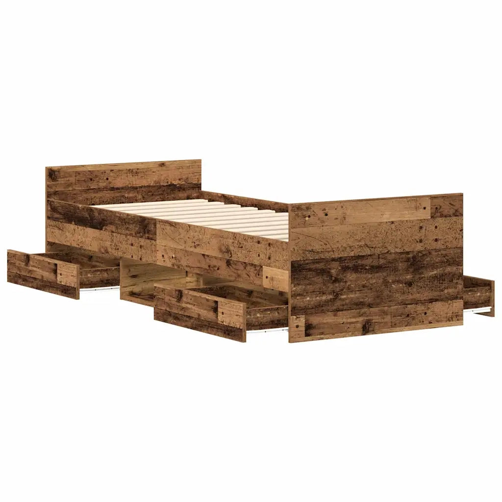 Giroletto senza Materasso-Struttura Letto Legno Antico 90x200cm in Truciolato 625625
