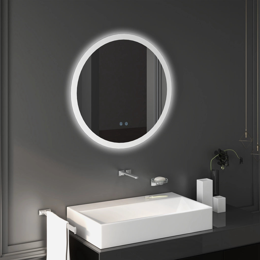 Specchio Bagno Rotondo LED 70x70cm ¨C Xylo ¨C Antiappannamento 3 Luci Touch