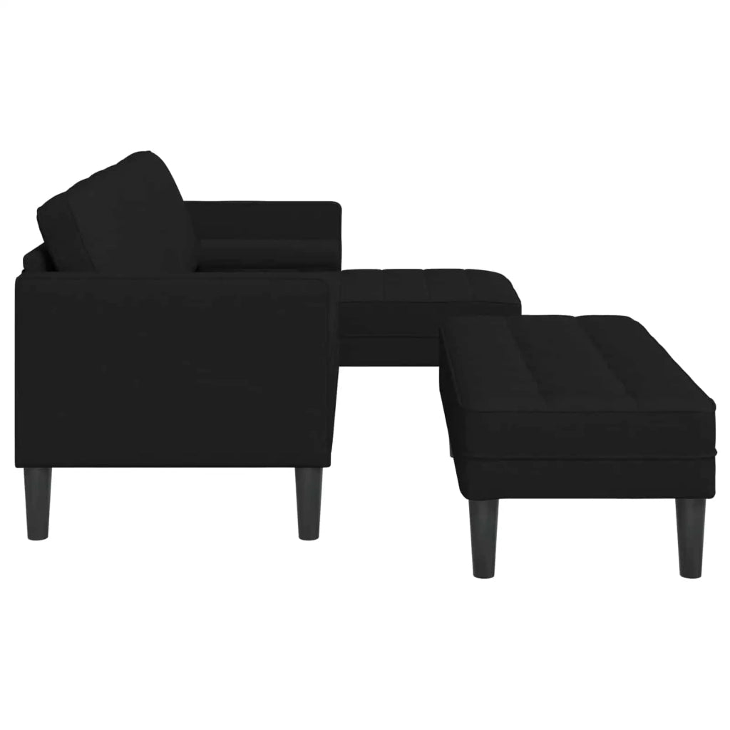Set di divani con cuscino 2 pcs Nero Poliestere 3329254