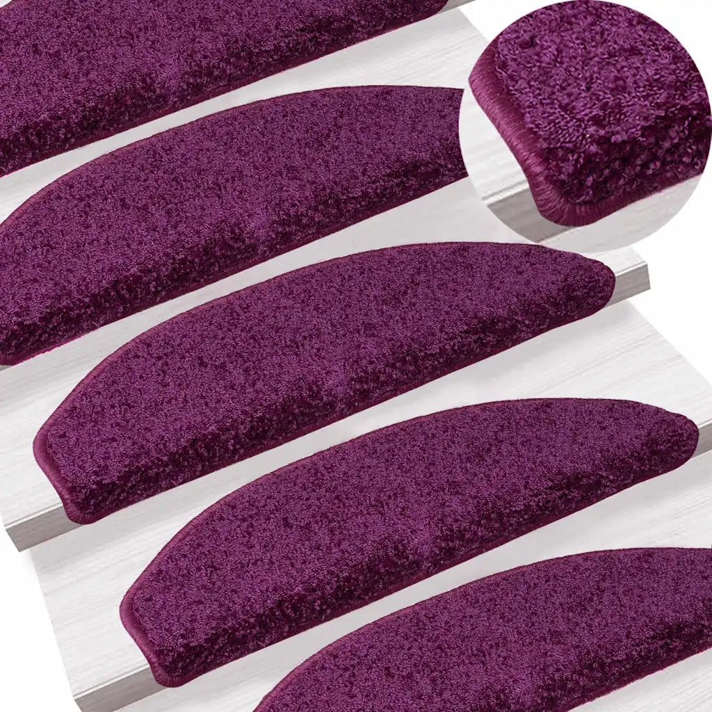 Tappetini per scale 15 pz | Gradini per Scale 65x21x4 cm Viola Semicircolari Grandi