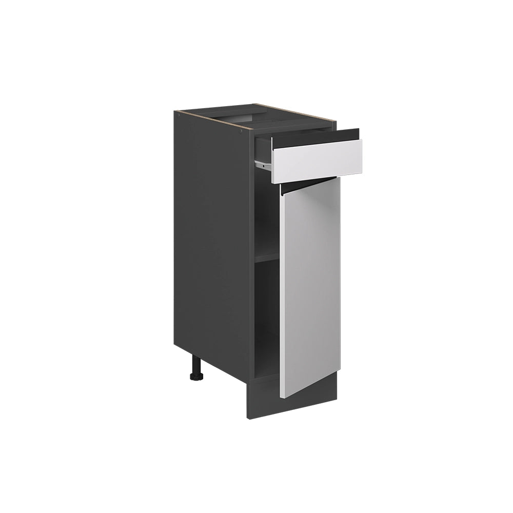 Mobiletto base per cucina R-Line Bianco/Antracite 30 cm J-Shape PL Marmo Vicco