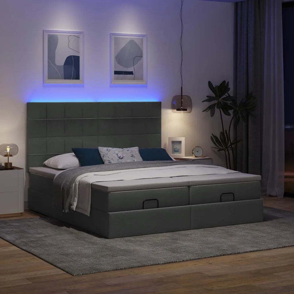 Struttura Letto Pouf con Materassi 160x200 cm in Tessuto 3314535