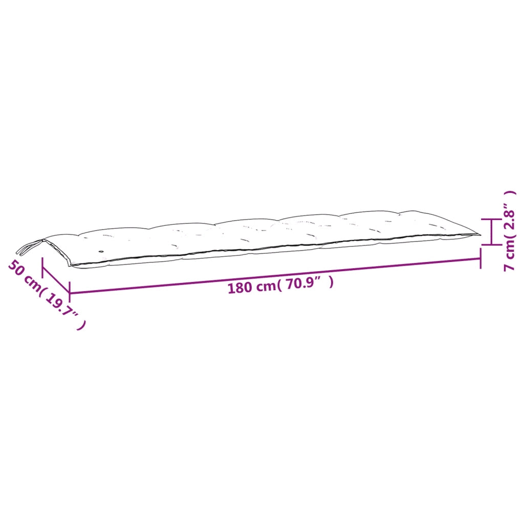 Cuscino per Panca | Cuscini per sedie Rosa 180x50x7 cm in Tessuto Oxford