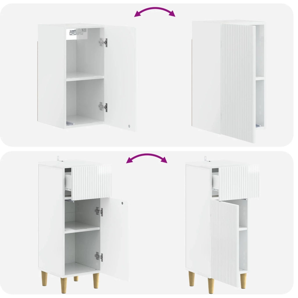 Set di Mobili da Bagno da 4 Pezzi ARNHEM Bianco Lucido 3417931