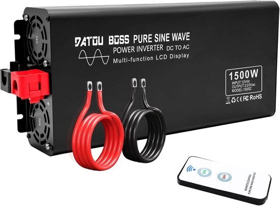 Trasformatore 1500W 12V a 230V con Display LED e Comando a Radio Remoto
