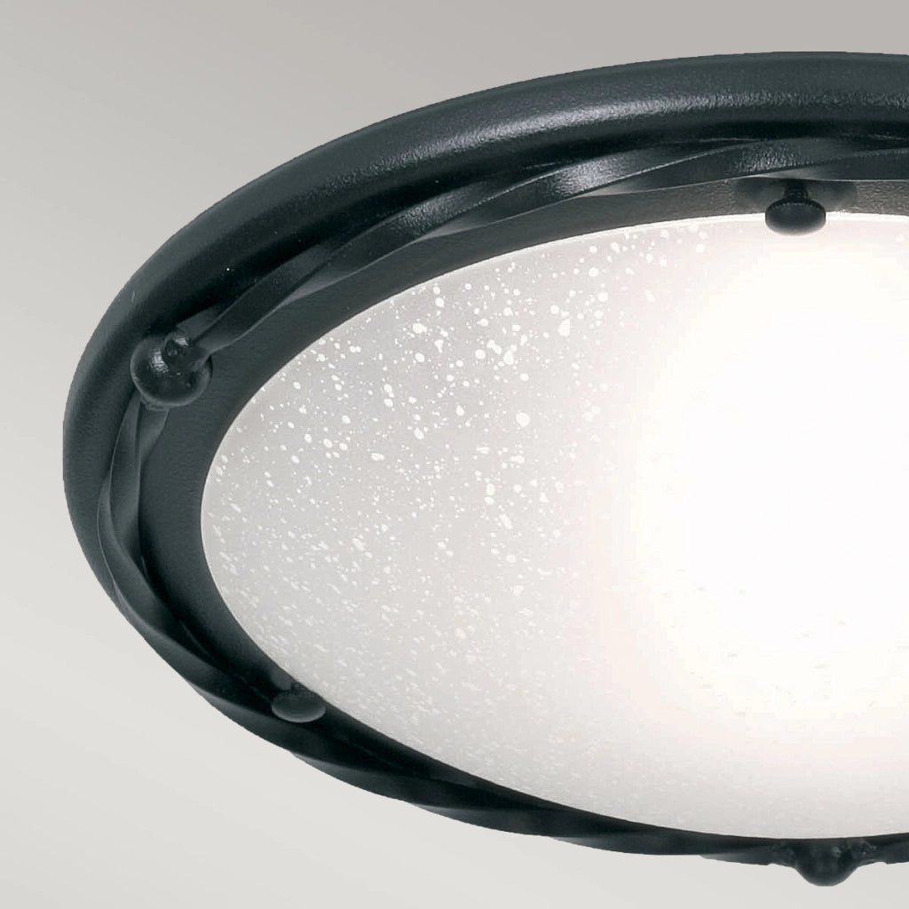 Plafoniera effetto stelle rotonda 30cm E27 nera Pembroke Elstead