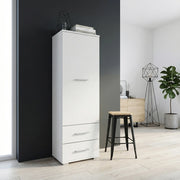 Armadio FAUSKE - 2 Cassetti - Bianco - Larghezza 40 cm, Altezza 130 cm, Profondit? 36 cm