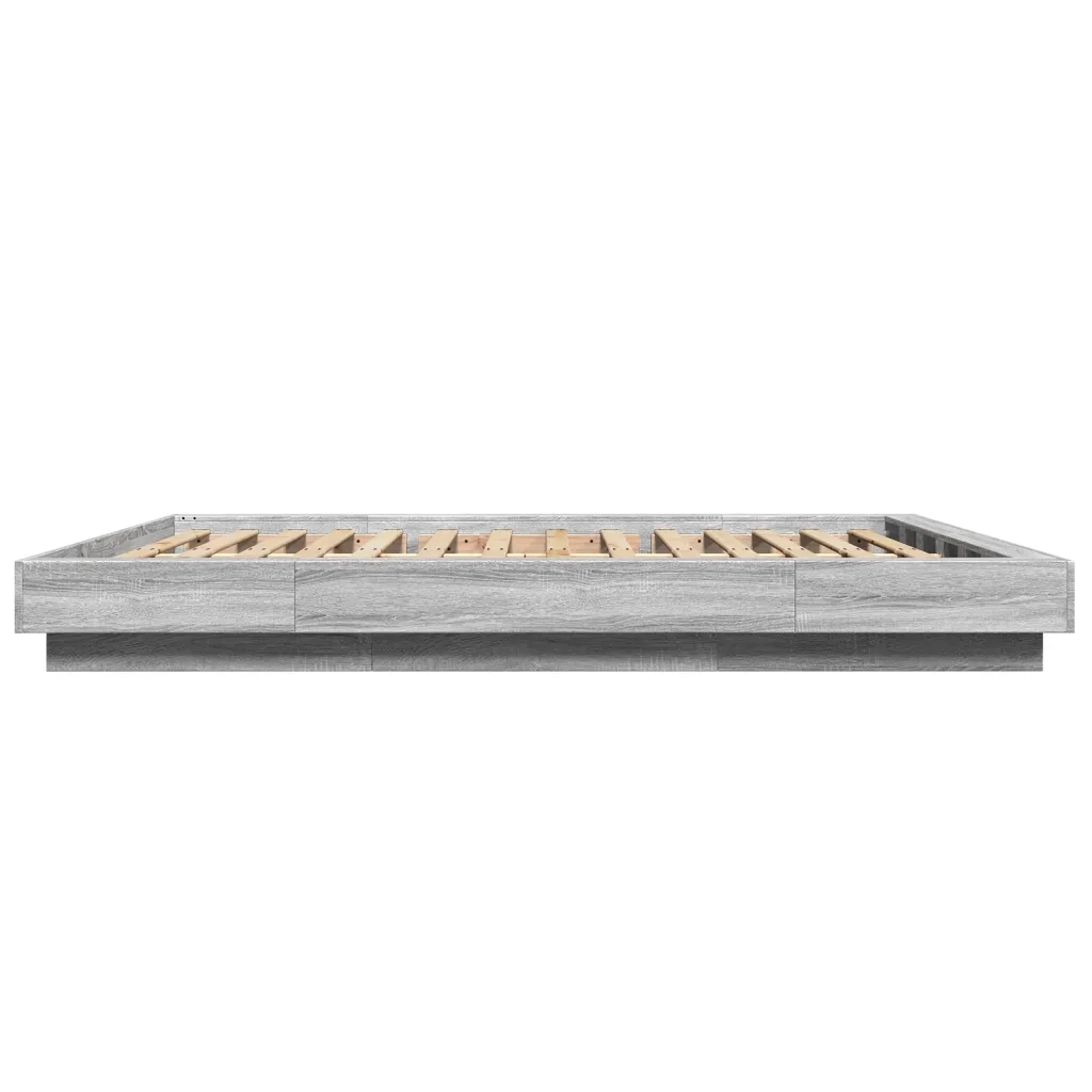 Letto matrimoniale | Letto per adulti | Giroletto Grigio Sonoma 160x200 cm in Legno Multistrato