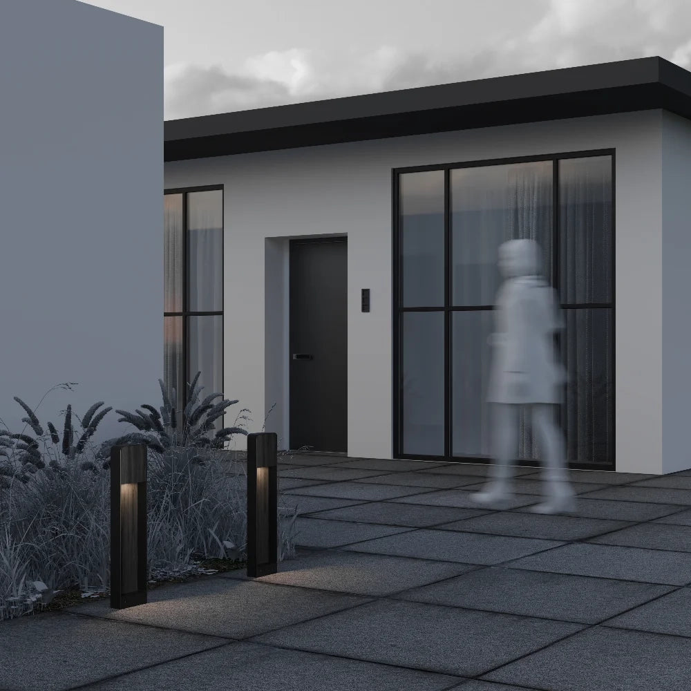 Maytoni Lampada da terra Porte 1 luce LED integrato IP54 legno scuro alluminio