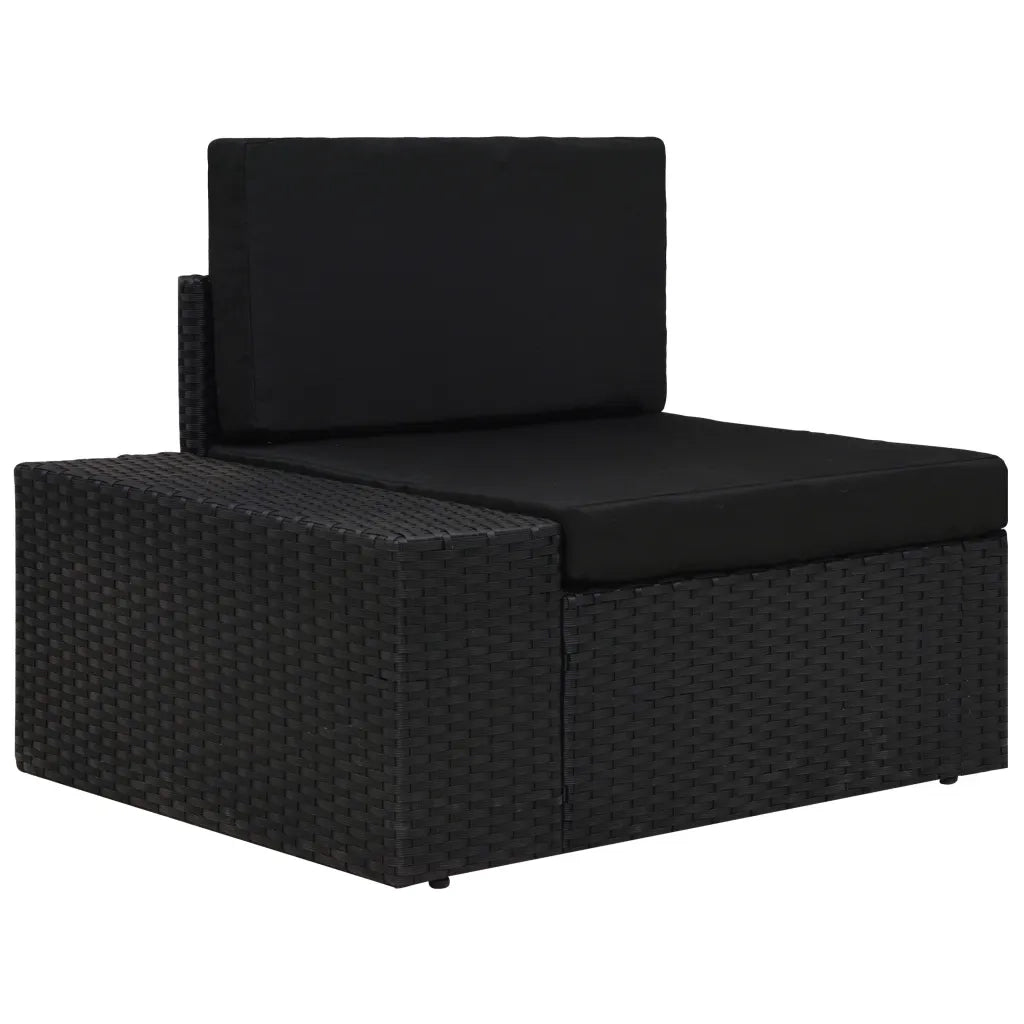 Set Divani da Giardino 9 pz con Cuscini in Polyrattan Nero 3067138