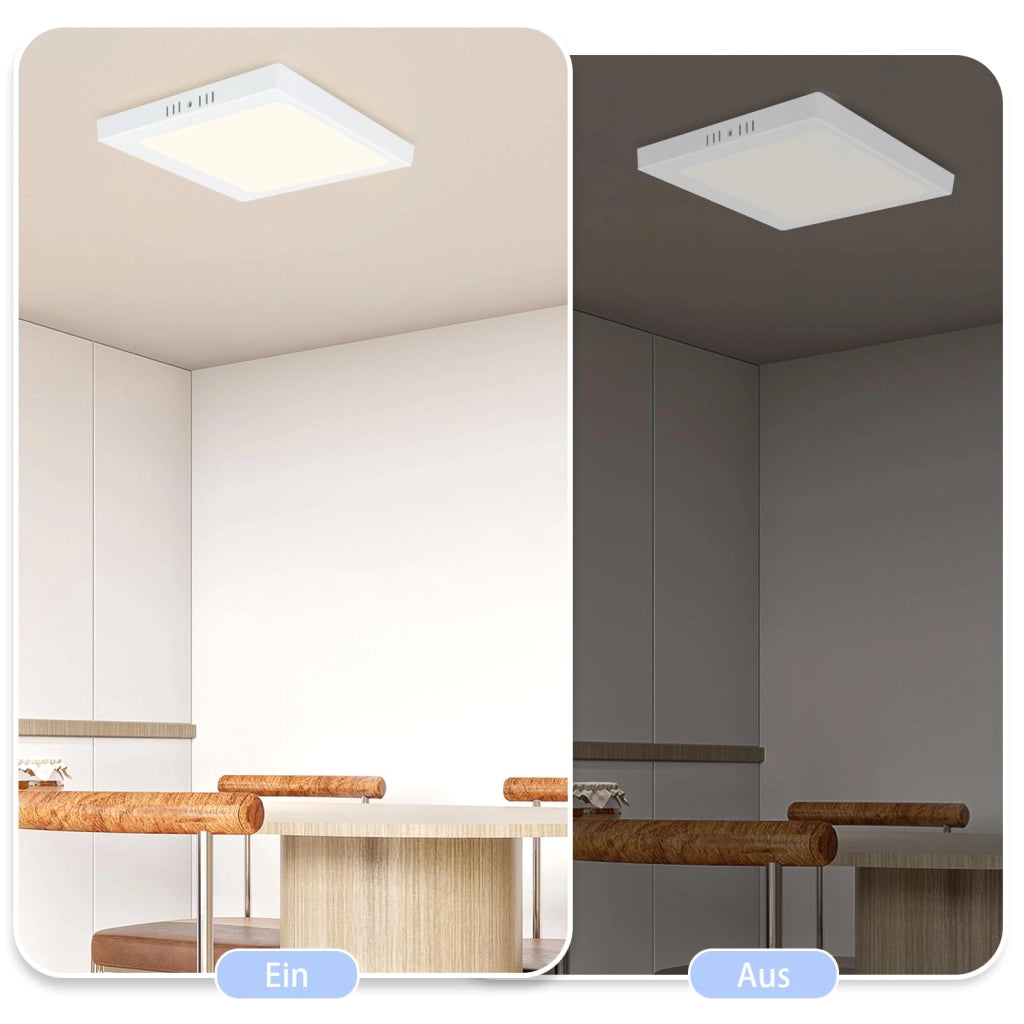 ZMH Lampada da soffitto LED set 3 pezzi rettangolare 18W 23cm 4000K bianca fredda moderna per interni
