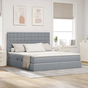 Letto con contenitore e LED con led Grigio chiaro 180 x 200 cm
