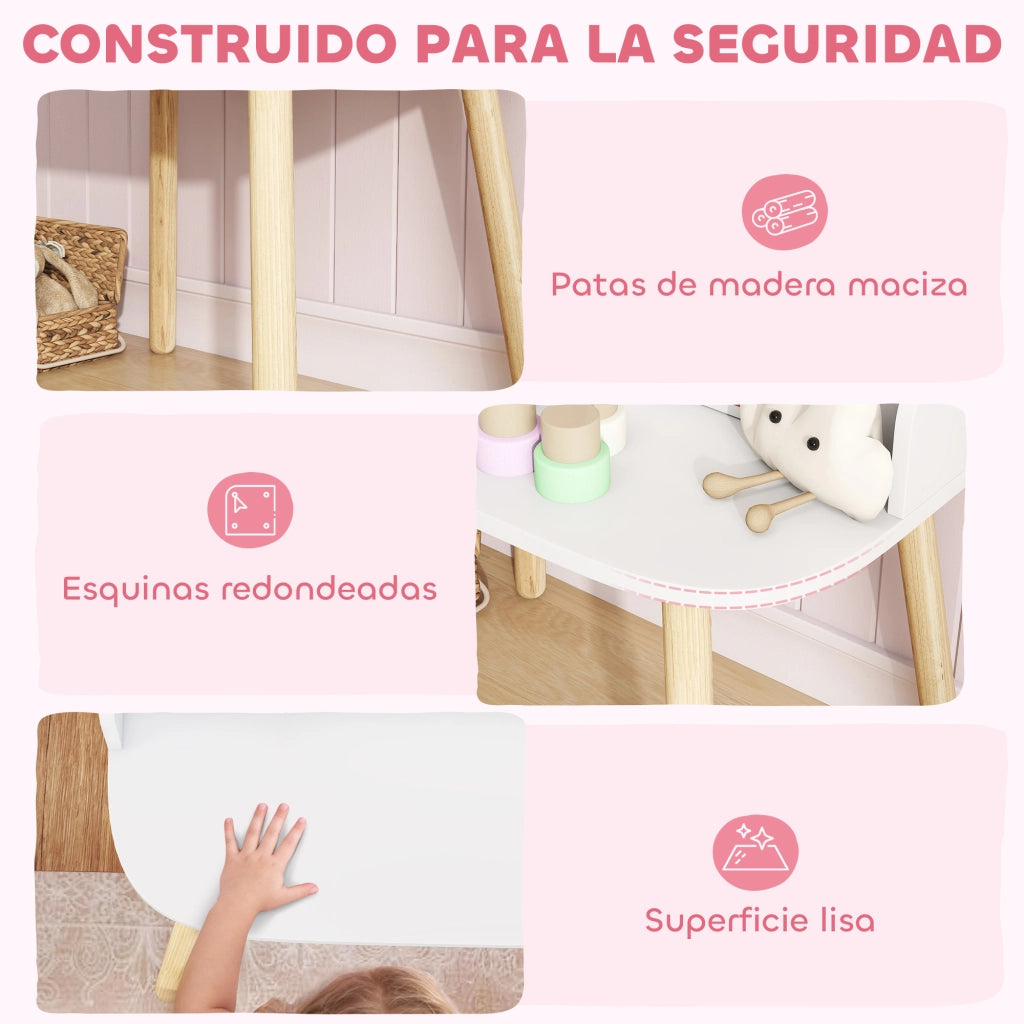 Cassettiera Bambina con Specchio e 2 Cassetti ¨C Minimal ¨C Bianco
