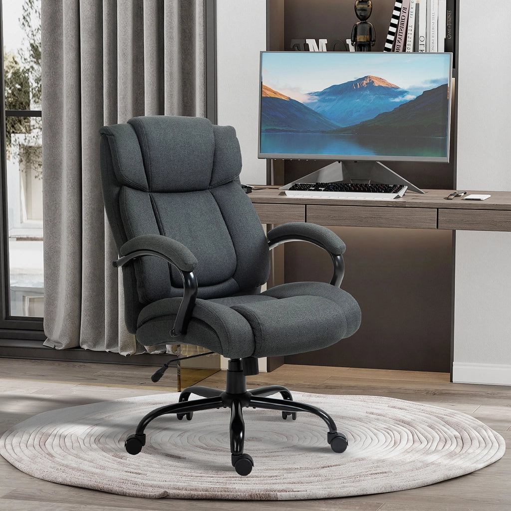 Sedia da ufficio ¨C Minimal ¨C grigio con braccioli imbottiti