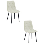 Set di 2 sedie Libra in tessuto beige e gambe nere