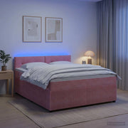 Letto box spring con materasso Rosa 140 x 200 cm Velluto 3453160