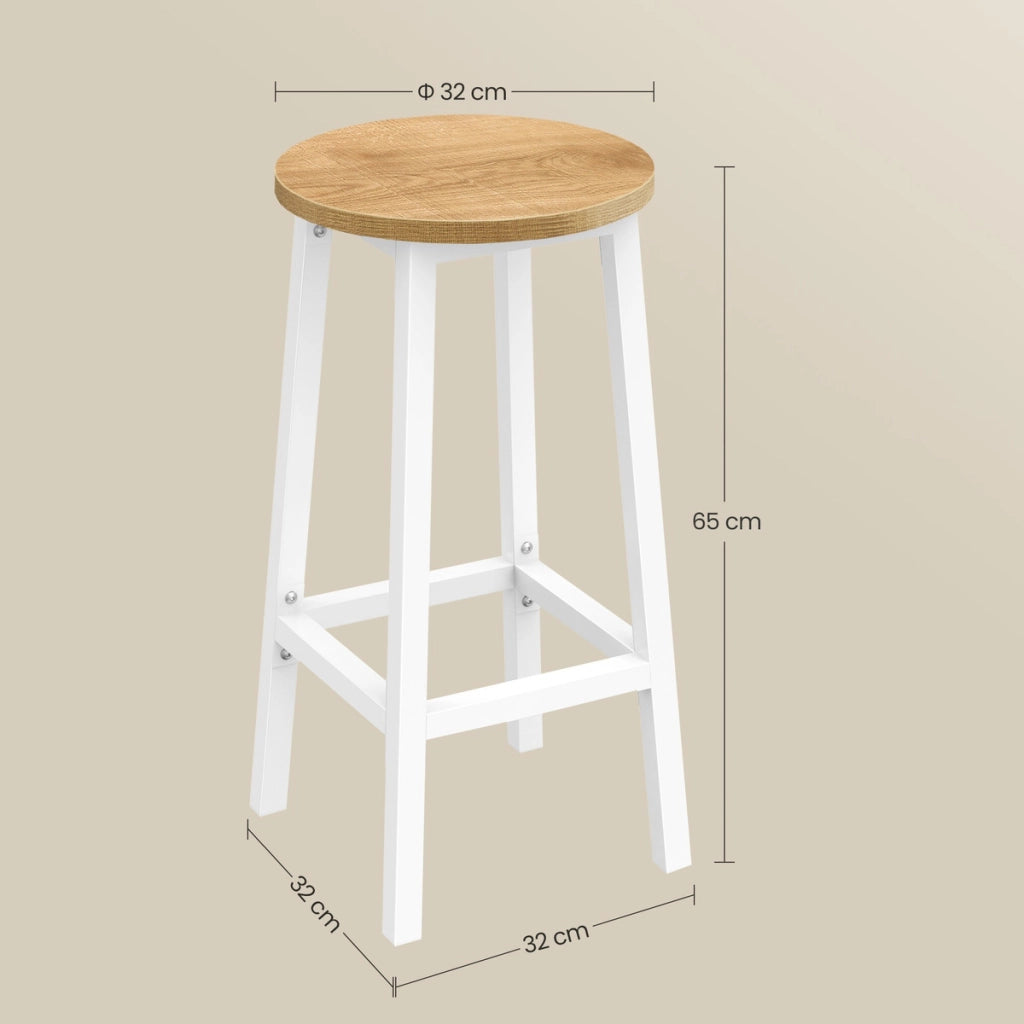 Sgabello bar stile loft rovere e bianco
