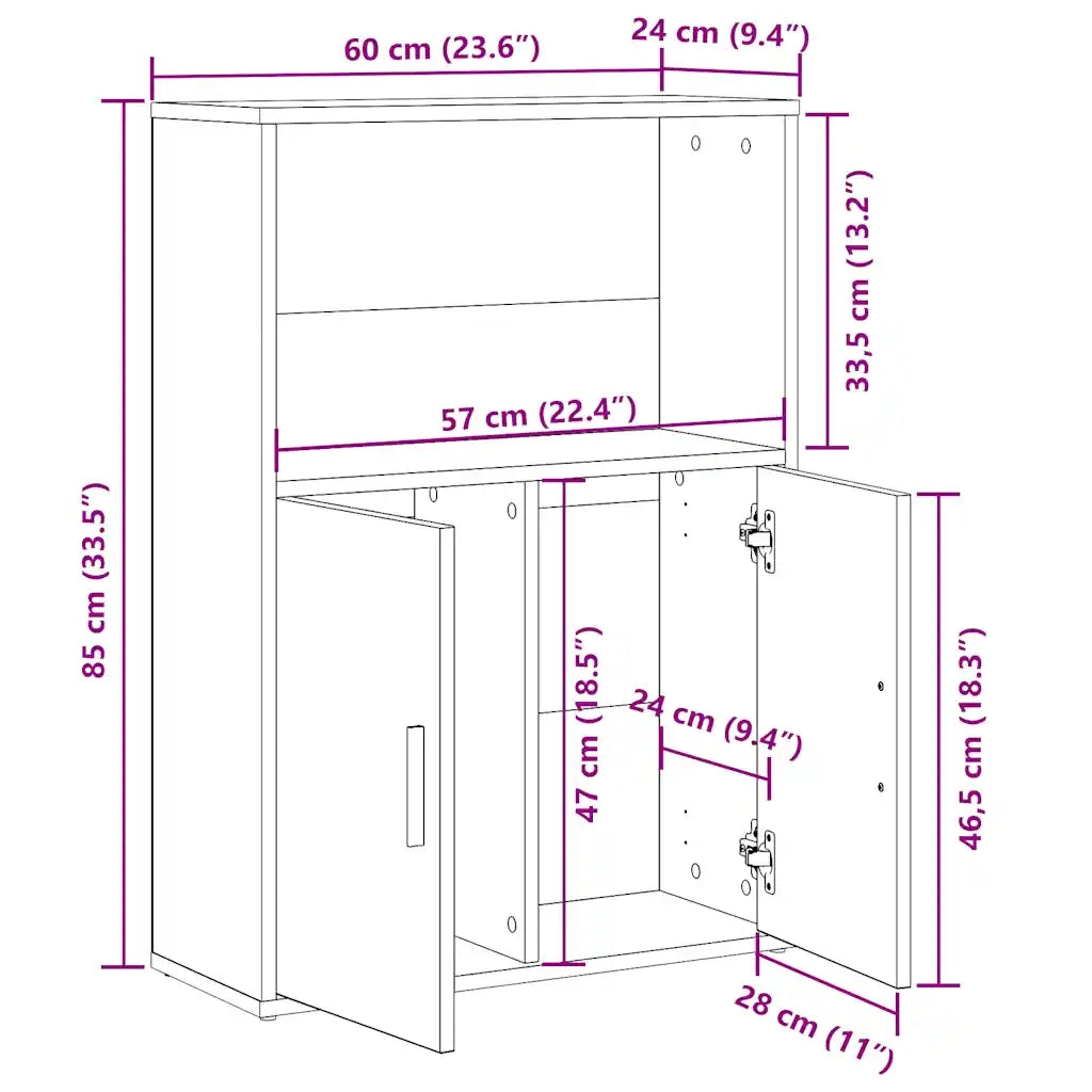 Libreria Legno Vecchio 60x24x85 cm in Truciolato 860416