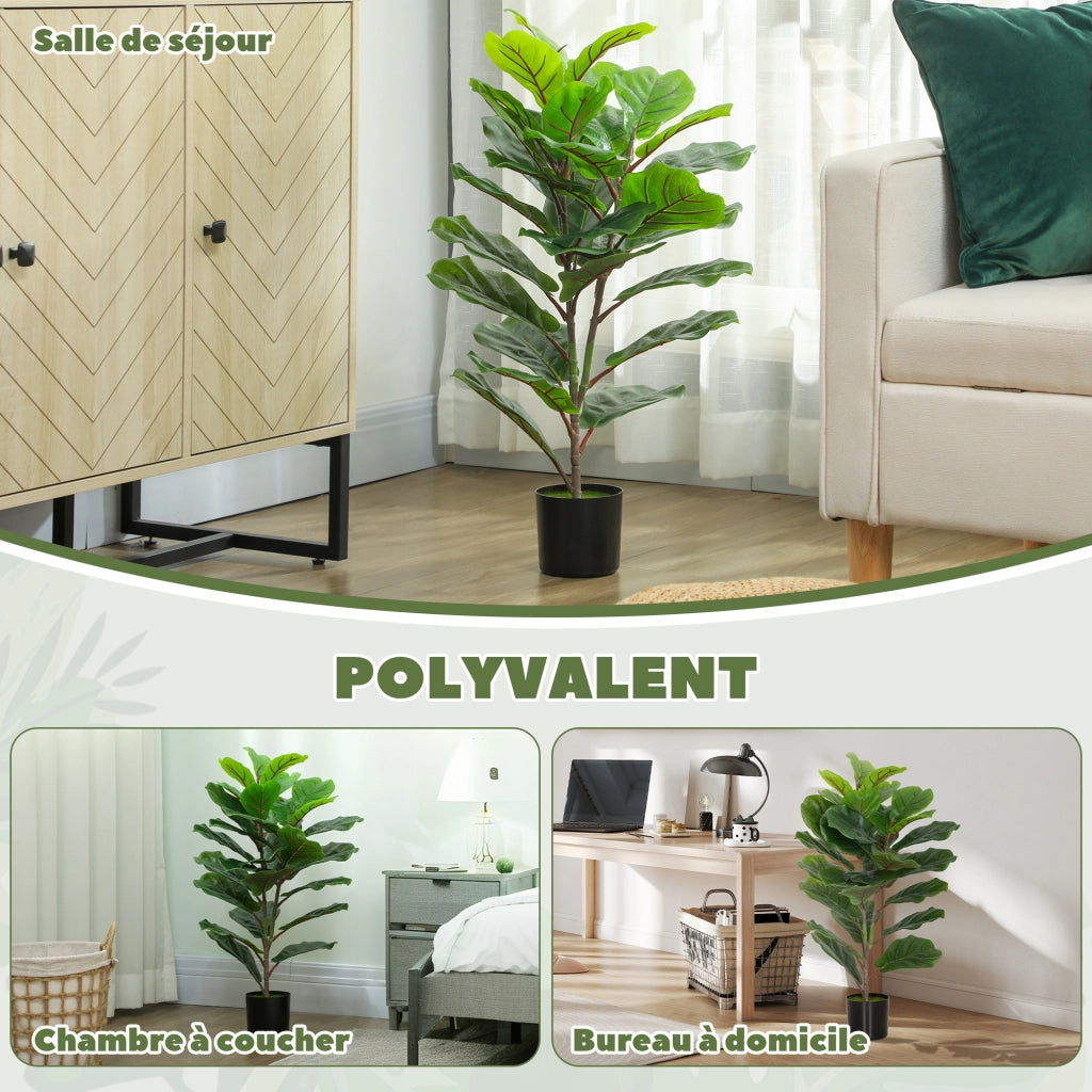 Albero finto Ficus 80 cm con vaso ¨C zephmum ¨C verde, plastica