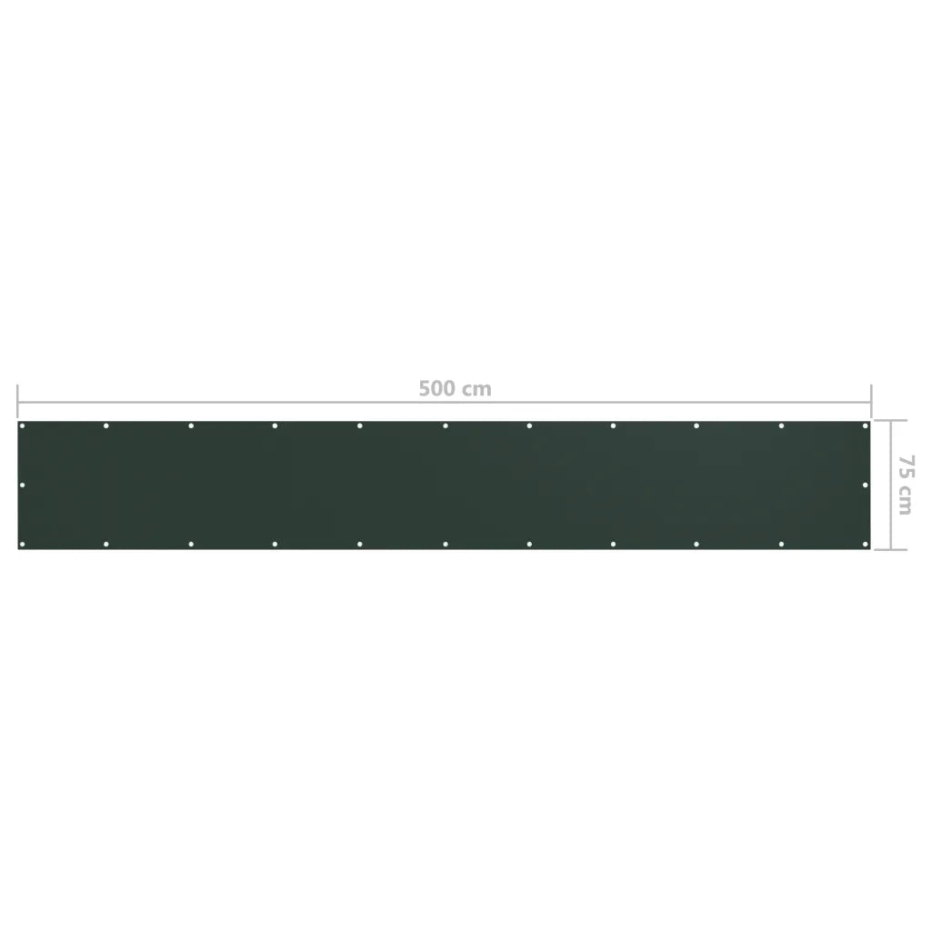 Paravento da Balcone-Pannello per balcone Verde Scuro 75x500 cm Tessuto Oxford