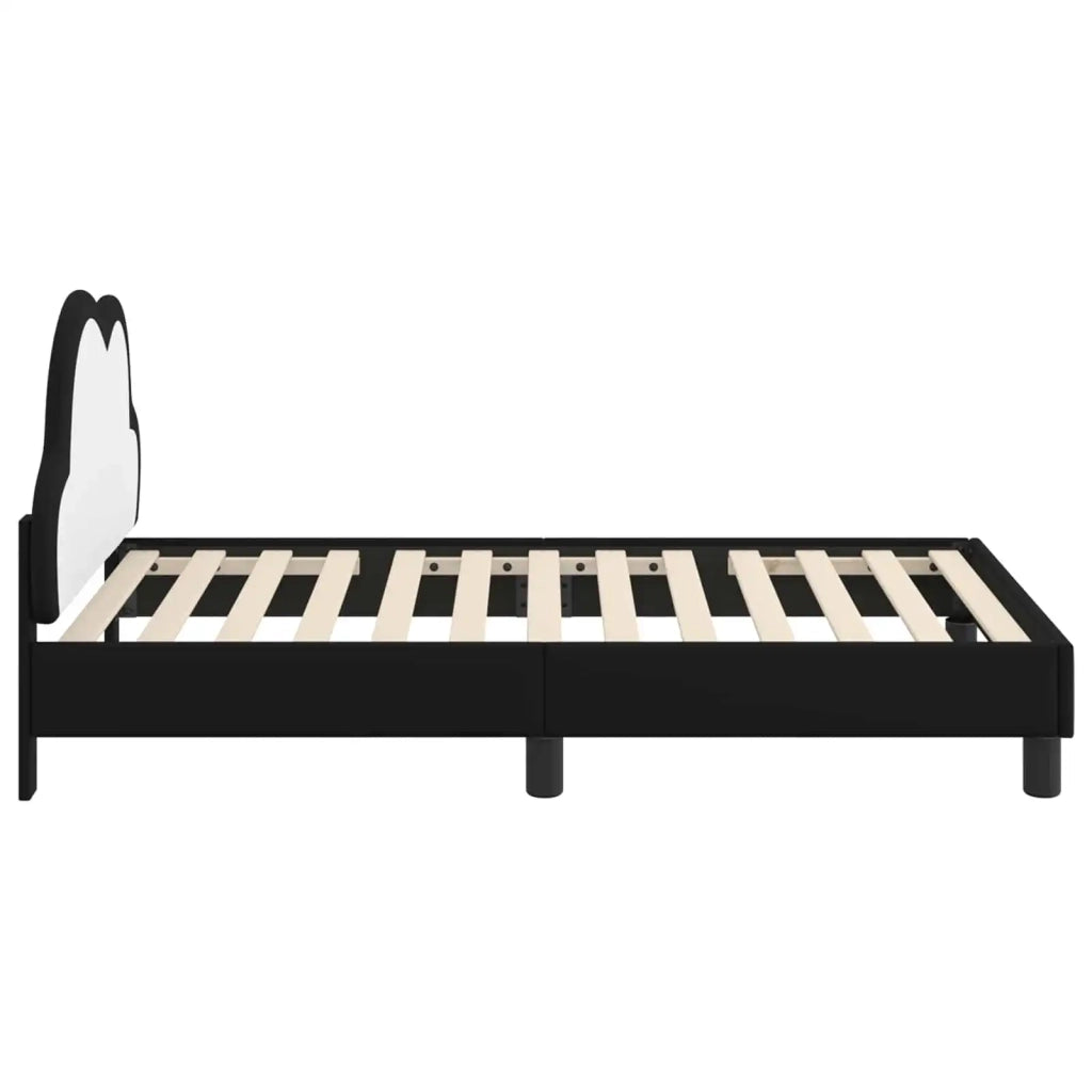 Struttura letto bambini con testata-Giroletto per bambini Nero 80 x 160 cm PU