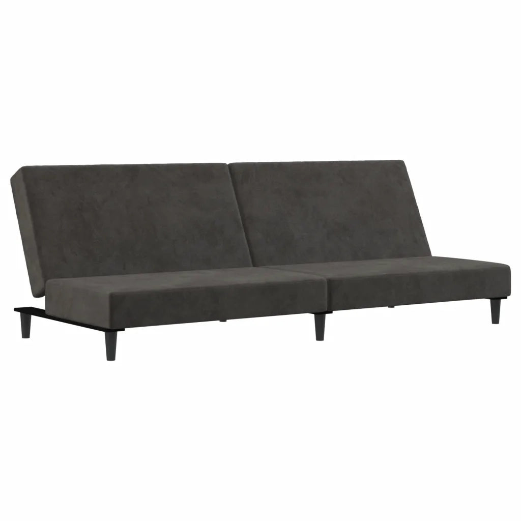 Divano letto | Sof¨¤ letto | Letto singolo a 2 Posti Grigio Scuro in Velluto