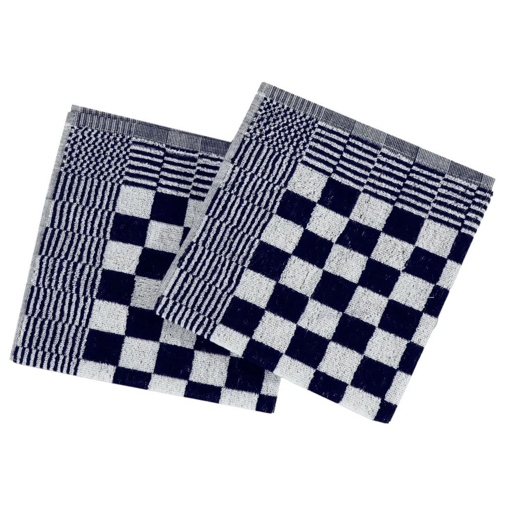 Set Strofinacci 10 pz | Teli per bagno in Cotone Blu e Bianco
