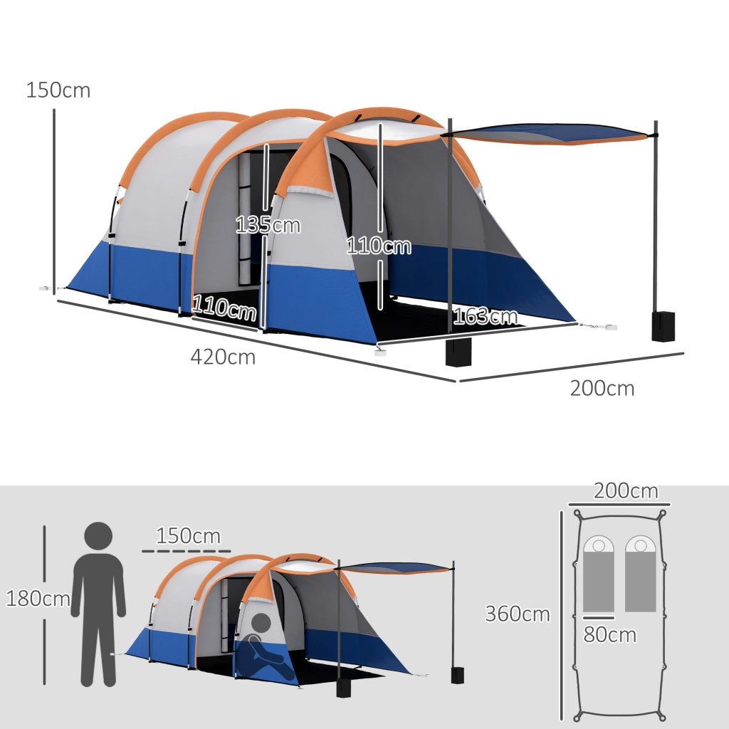 Tenda da Campeggio 3 Persone ¨C zephmum ¨C Arancione
