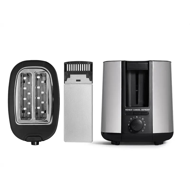 Tostapane doppio in acciaio nero matte 750w