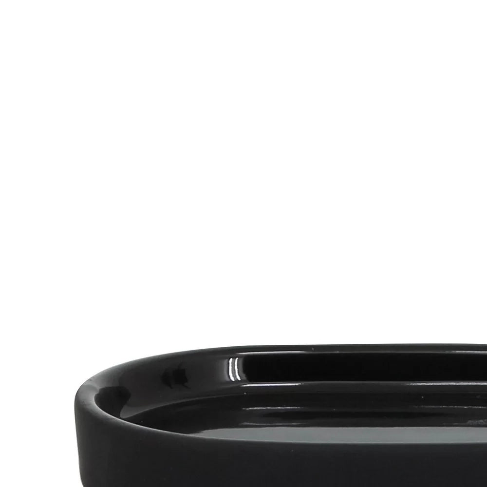 Portasapone nero in ceramica - Serie Black