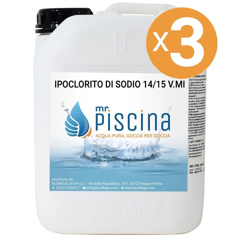IPOCLORITO DI SODIO 14/15 V.mi Quantità confezione: 3 confezioni